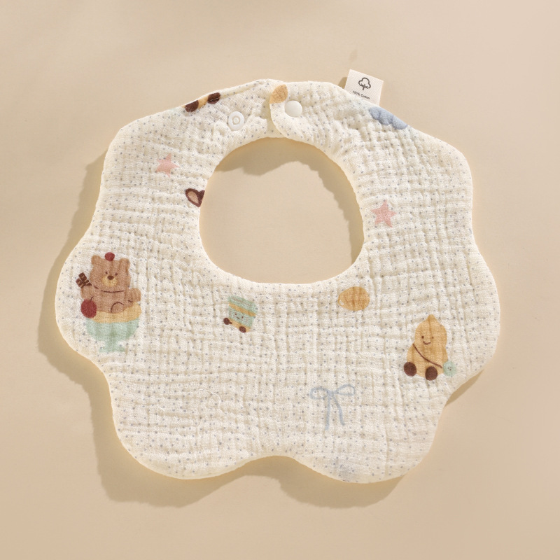 Babero de algodón para bebés Clase A babero de gasa de algodón para niños Toalla de saliva para recién nacidos de gasa suave de seis capas