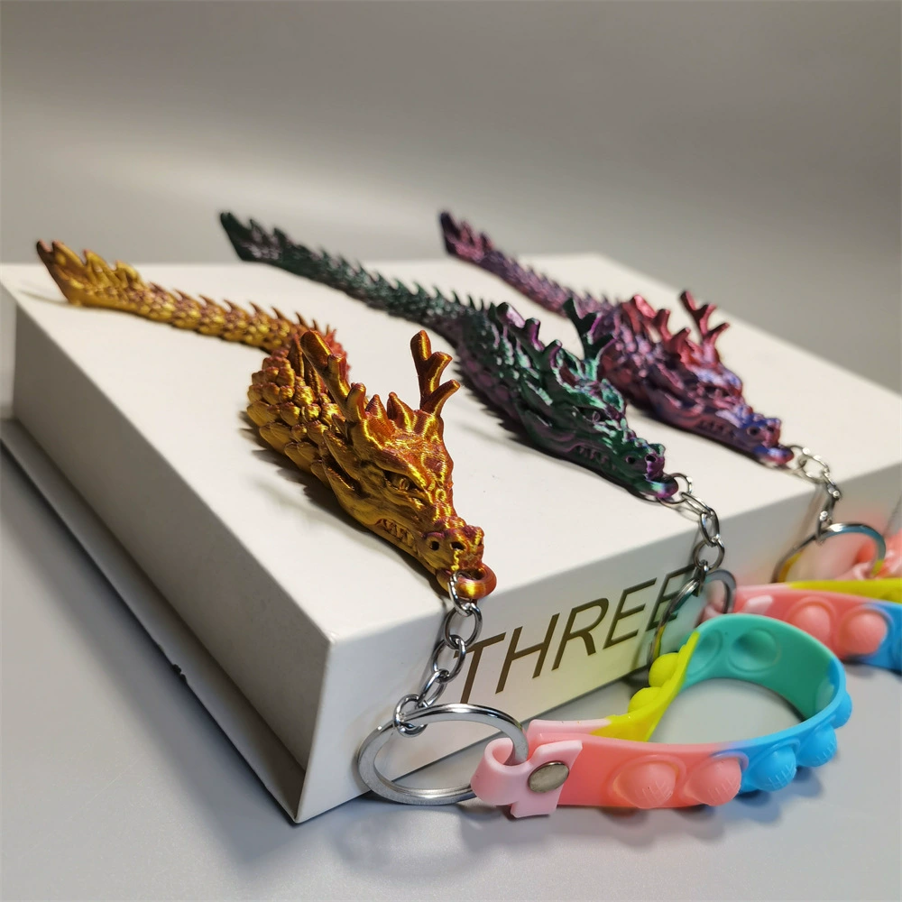 3D печать Китайский дракон хрустальный дракон брелок подвеска подвижные суставы украшение игрушка сумка украшения подвеска