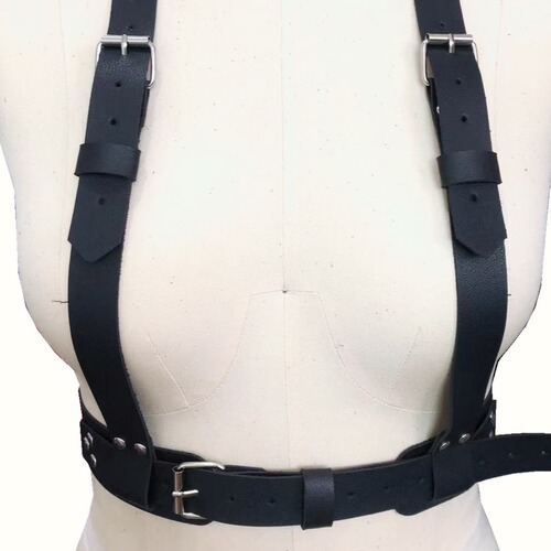 Cross-border European and American new fashion versatile belt pu leather restraint strap trendy suspender belt