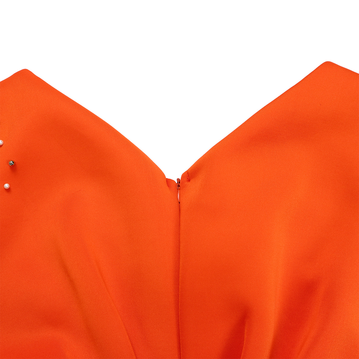 Robe de soirée sexy à col en V et à volants avec fente perlée, robe de banquet de tempérament de célébrité_voghion.com