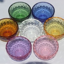 透明水晶碗七宝碗七彩碗佛堂贡品圣水碗供水碗 调精油面膜玻璃碗