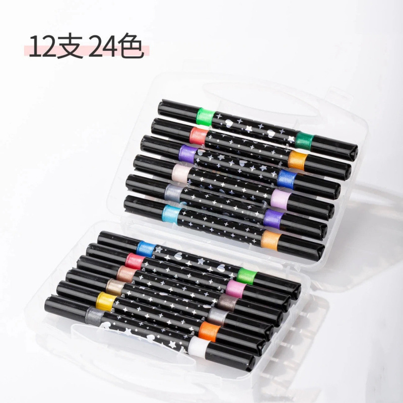 Doble cabeza de doble color marcador de flash nuevo tipo de pinza de gel de flash pintura de acrílico para niños copiar a mano color