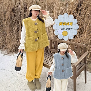 k2955大码休胖MM马甲羊羔毛花朵马甲日系甜美坎肩背心大码女装