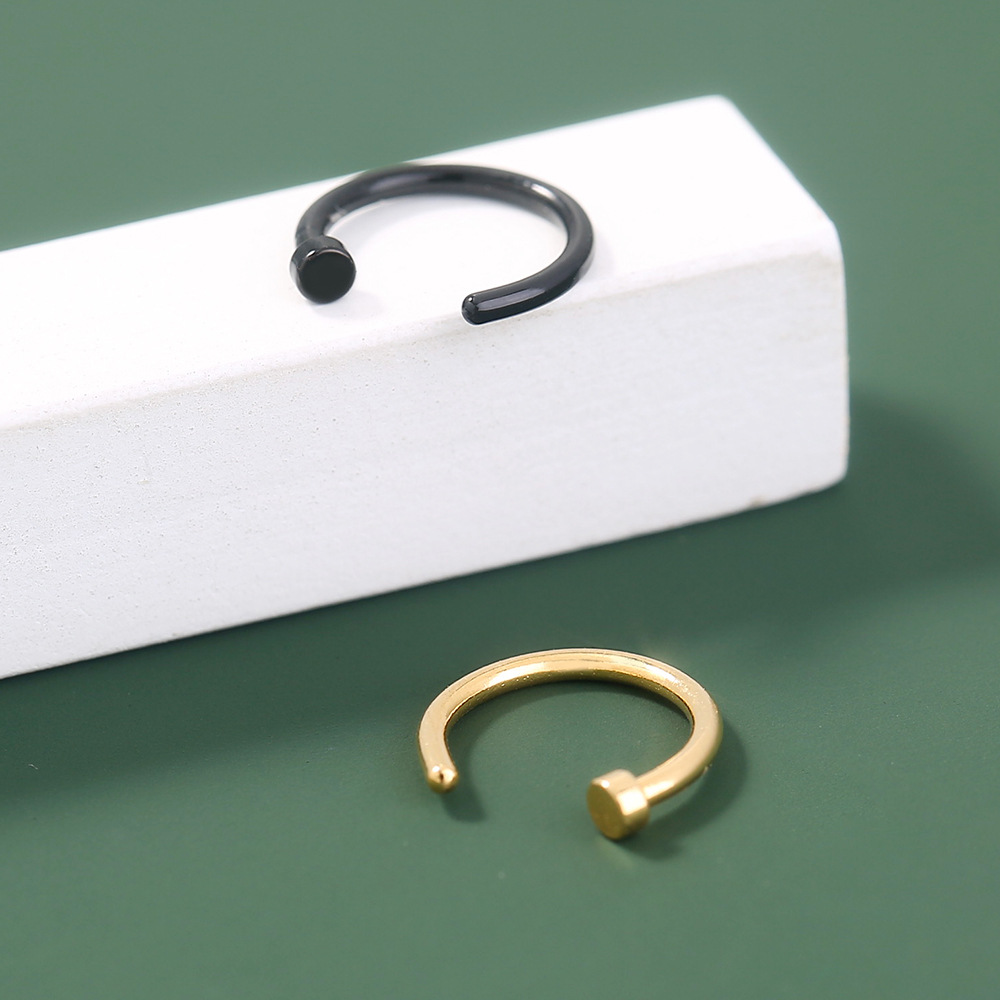 personalized nose ring human body piercing new stainless steel fake nose clip hip hop exaggerated no