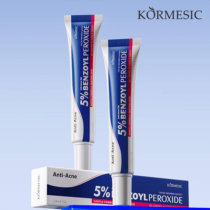 Kormesic Cross-Border Acne Treatment Skin Care Product 5% Benzoyl Peroxide Acne Gel Cleanser Gel Foreign Trade