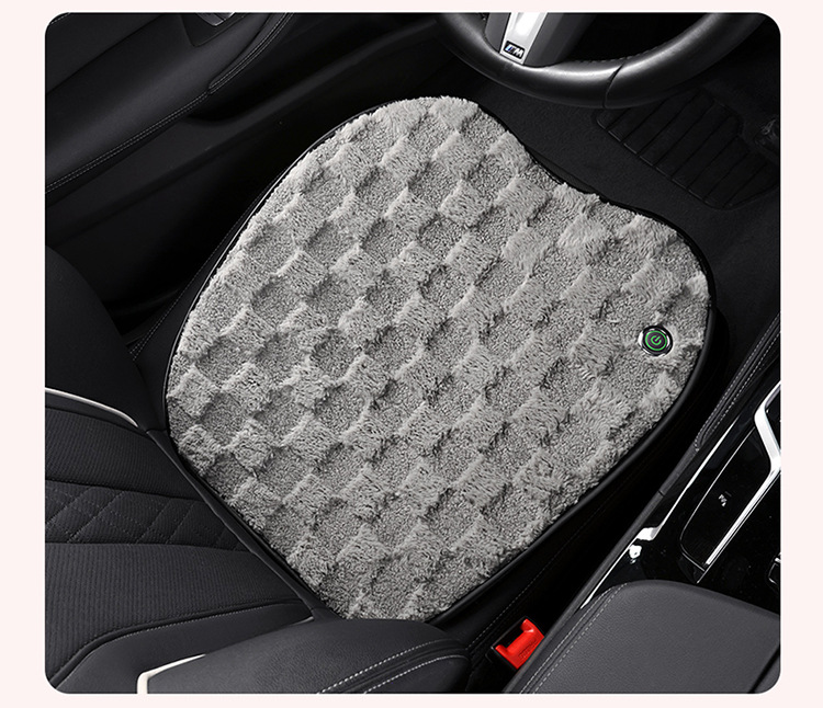 Winter Warm Plush Car Seat Cushion Car 5V USB Heating Pad Main and Passenger Single Seat Anti-Slip Office Seat Cushion
