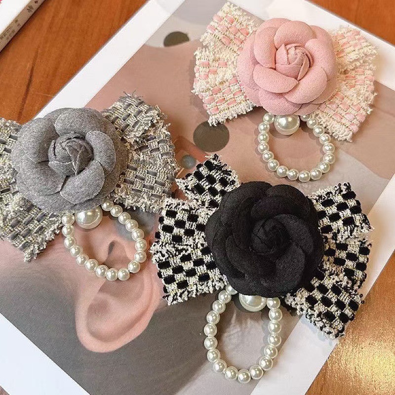 Chic And Elegant Handmade Vintage New Style Camellia Pearl Brooch, Corsage, Pin, Bow Tie Wholesale_voghion.com