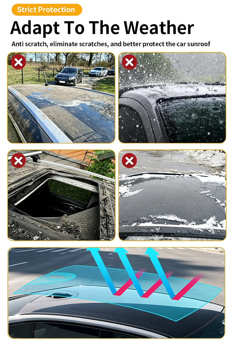 Suitable for 20-24 Model S Cross-Border Exclusive Tpu Sunroof Ice Armor Black Crystal Ice Armor Heat Insulation Film Pre-Cut