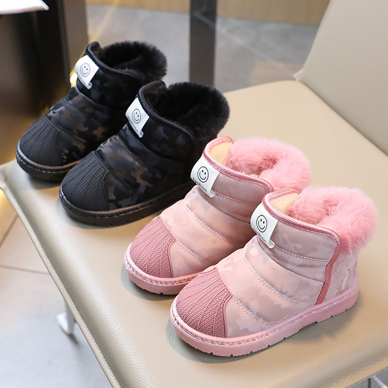 Kinder-Schneestiefel für Jungen, 2023 neue Winter-Plüsch-verdickte Mädchen-Baumwollschuhe, Kinder und Baby_voghion.com