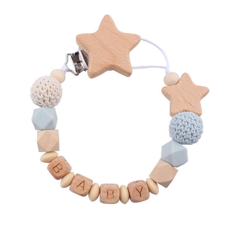 Nuevos productos para bebés abrazaderas de abrazaderas de haz de dibujos animados DIY pulsera de dientes molares decoración colgante de campana cuatro piezas