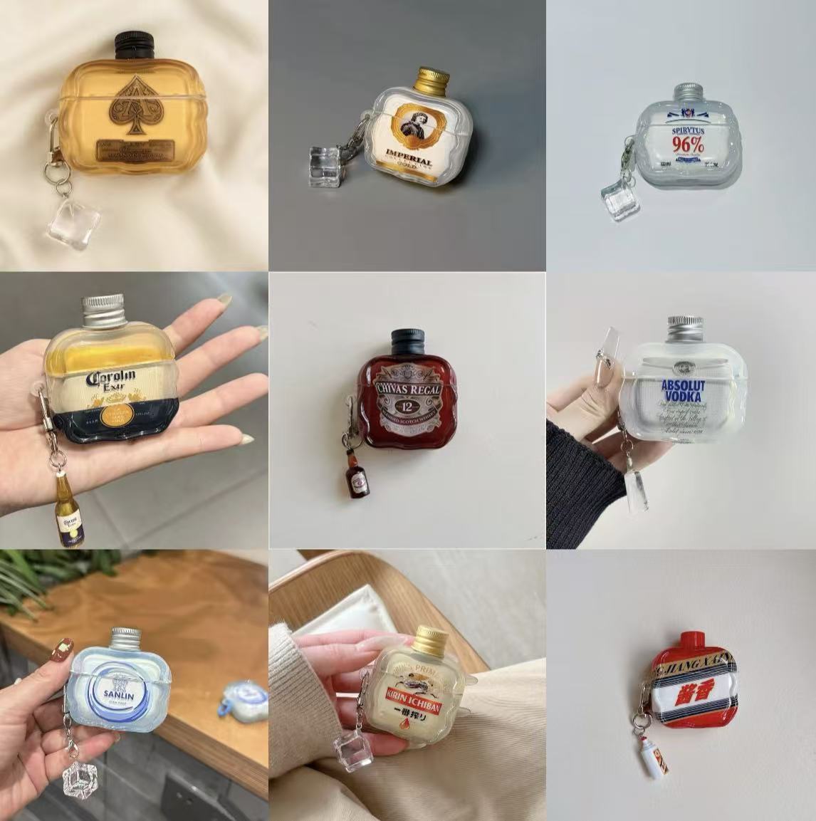 Estereoscópico tapa de botella de vino creativo casco de auriculares para Apple airpods4 casco de protección airpodspro3