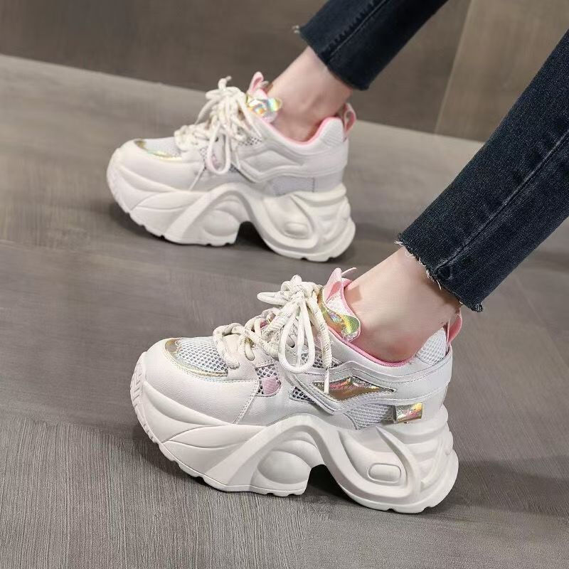 Thick-Soled Height-Increasing Dad Shoes for Women Summer 2025 New Mesh Breathable Lightweight Soft-Soled Heavy-Duty Casual Sports Shoes Thick-Soled Height-Increasing Dad Shoes for Women Summer 2025 New Mesh Breathable Lightweight Soft-Soled Heavy-Duty Casual Sports Shoes