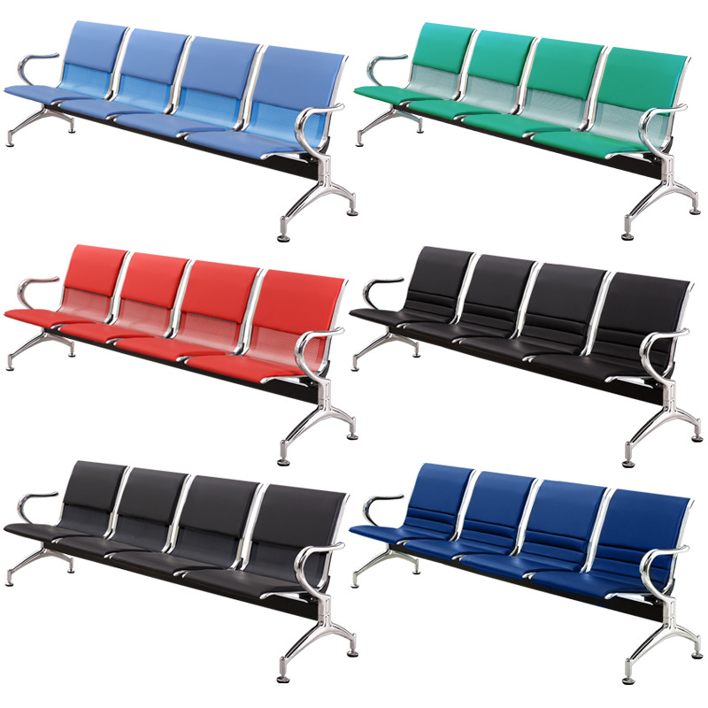 silla de fila silla de descanso público silla de acero inoxidable silla de aeropuerto banco de cuatro personas silla de espera silla de infusión