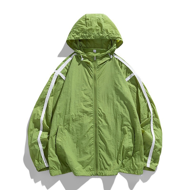 Ropa de protección solar para hombre verano ultra delgada piel de seda de hielo transpirable suelta de cuello vertical chaqueta de secado rápido abrigo de manga larga fresco