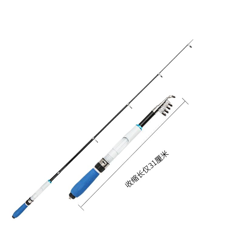 Varilla de mar corta transfronteriza Mini varilla de mar pequeña 1,0 m varilla de Río 2,1 m 2,3 M fábrica al por mayor de vidrio FRP caña de pescar