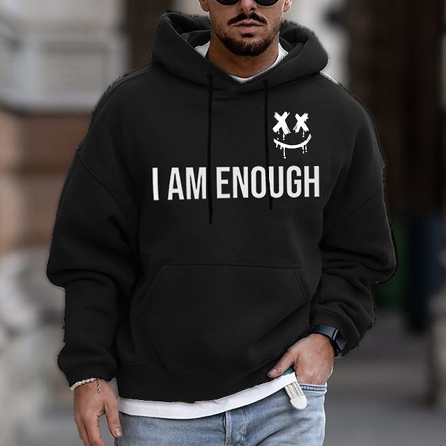 Men's Hoodie With Letter Print Pullover Sweatshirt For Men_voghion.com