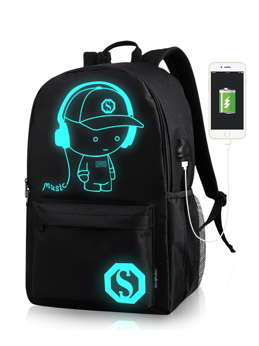 Middle School Student Schoolbags with Custom Printed Logos, Luminous Outdoor Leisure Backpacks for Men and Women, Luggage Factory Korean Style Backpacks