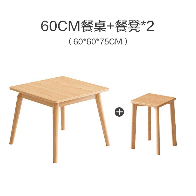 60*60*75 모든 단단한 나무 + 정사각형 의자 2개