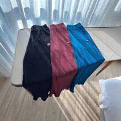 alo高腰直筒褶皱阔腿休闲裤宽松显瘦舒适轻盈透气裸感瑜伽女长裤