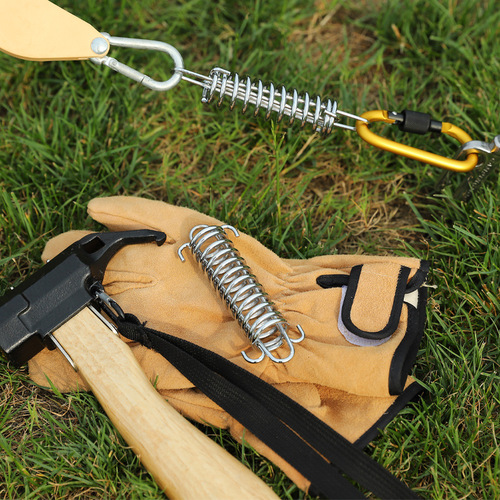 Outdoor high-strength spring tension buckle elastic buffer buckle camping tent canopy windproof rope buckle ground nail fixed buckle