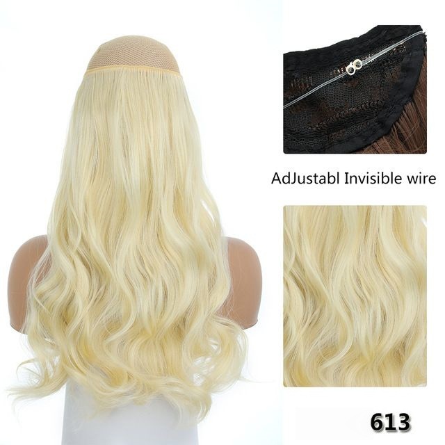 Comercio exterior Europa y América peluca una pieza de extensión de cabello de línea de pescado femenina peluca invisible alambre de alta temperatura image 14