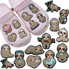 New sloth shoe flower hole shoe buckle detachable DIY creative shoe accessories decoration buckle PVC soft rubber decoration