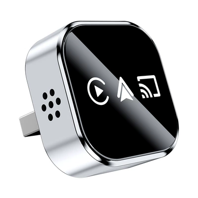 Cross-Border Four-In-One Apple Android Simsiz CarPlay və Android Auto - q1a-silver-white-label-metal-glass-apple-android-mirror-casting-android-auto-4-in-1-carplay-box-for-overseas-system-use-only