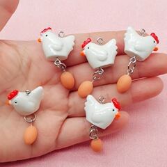 ホット販売クリエイティブヒーリング樹脂鶏卵ペンダント diy ジュエリーアクセサリージュエリーメイキングイヤリングネックレスキー