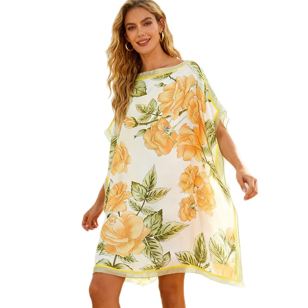 Ventas transfronterizas calientes de moda europea y americana vestido de playa bikini camiseta elegante falda protectora solar chal