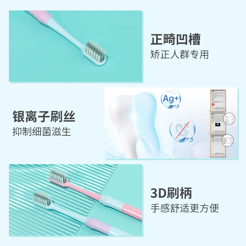 Cepillo Dental Ortodóntico en Forma de U de Cerdas Suaves Manual para Adultos y Niños image 3