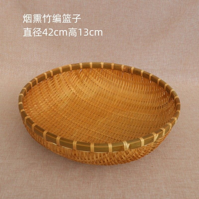 竹编馒头筐竹编制品馒头馍筐筲簸箕农家用手工圆收纳沥水篮竹篓筐|undefined