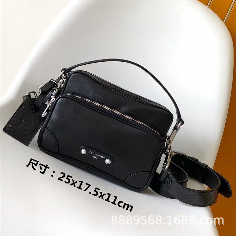 直接供給クロスボーダー m lv メンズバッグレディースバッグブラックウォリアーメッセンジャーバッグ枕バッグチェーンバッグボックスバッグポータブルブリーフケース|undefined