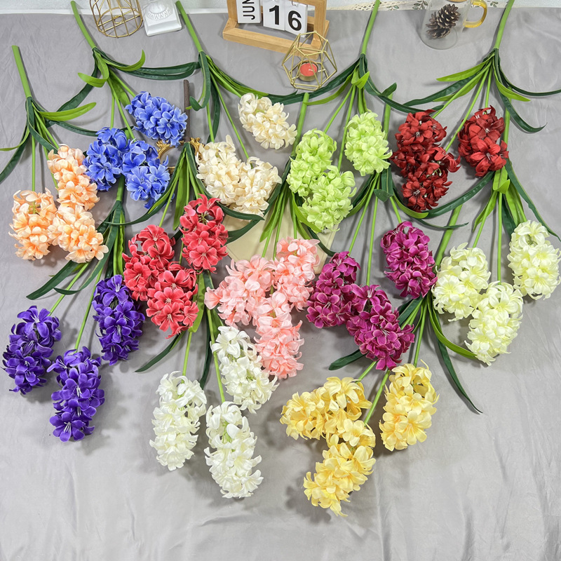 New simulation flower 3 scalp tube hyacinth wedding hall welcome area floral flower row road lead flower arrangement decoration foreign trade