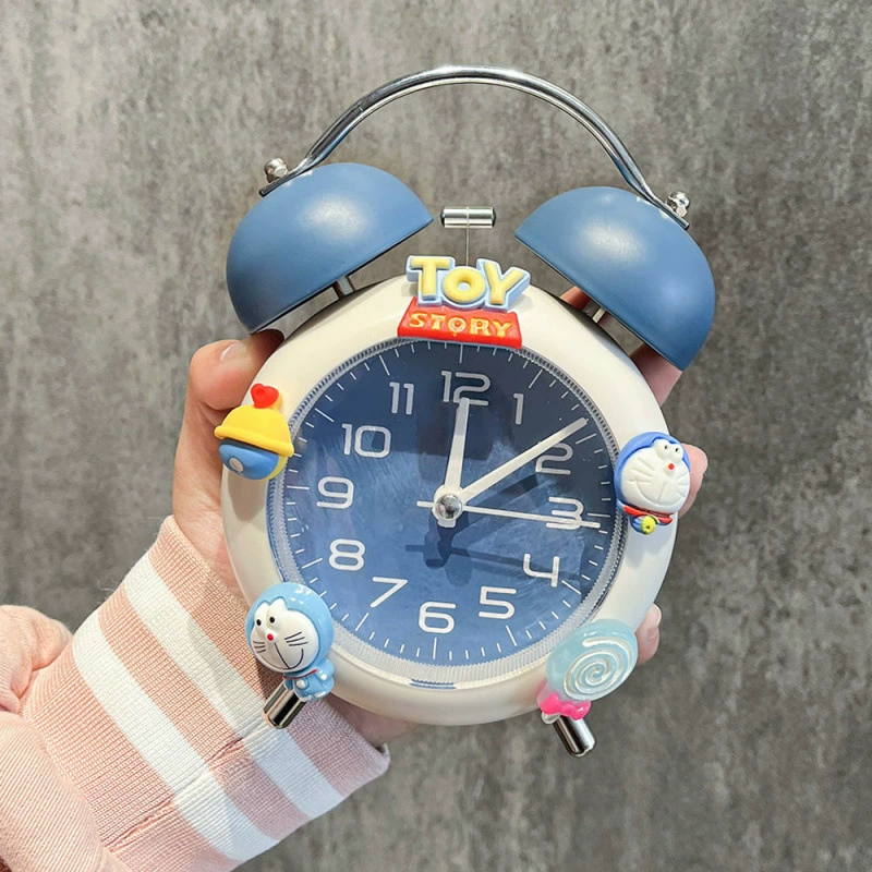 Будильник бесшумный простой креативный мощный мультяшный звонок будильник многофункциональный металлический светящийся детский
