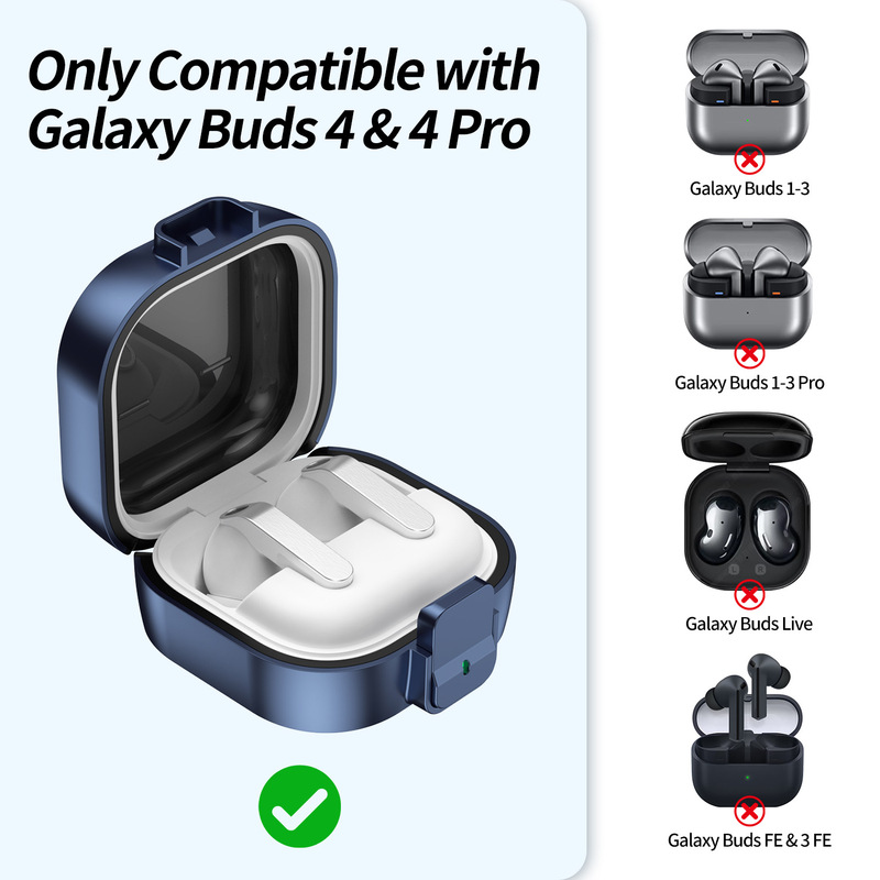 Cross-Border Applicable Samsung Galaxy Buds4 Anti-Drop Protective Case with Lock Buckle, Rainbow Solid Color Buds4Pro Earphone Case Cross-Border Applicable Samsung Galaxy Buds4 Anti-Drop Protective Case with Lock Buckle, Rainbow Solid Color Buds4Pro Earphone Case