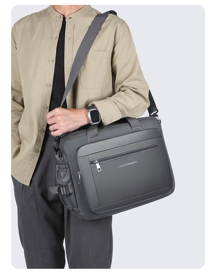High-end briefcase, 2024 new minimalist men's large-capacity casual sports single-shoulder bag, water-resistant for cross-border use undefined