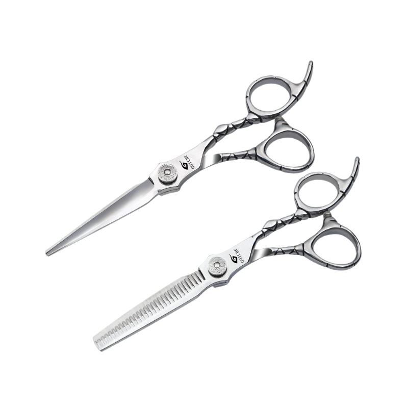Professional High-end Stainless Steel 6inch Flat Teeth Straight Shears Thinning Scissors Haircut Tools For Barbershops_voghion.com