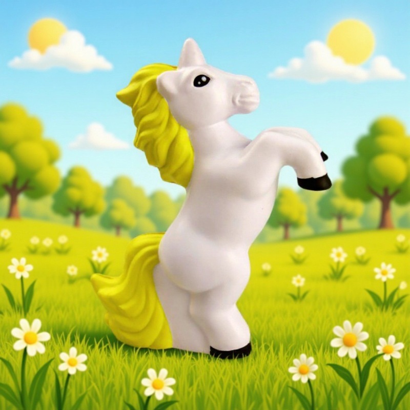 捏捏乐解压创意仿真PU发泡中回弹白马飞马慢回弹减压摆件来图定制