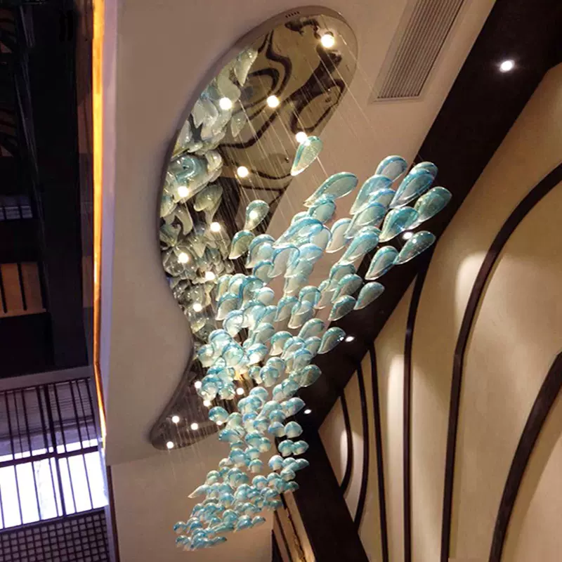 酒店大堂非标工程非标售楼处沙盘宴会厅商场艺术玻璃创意造型吊灯