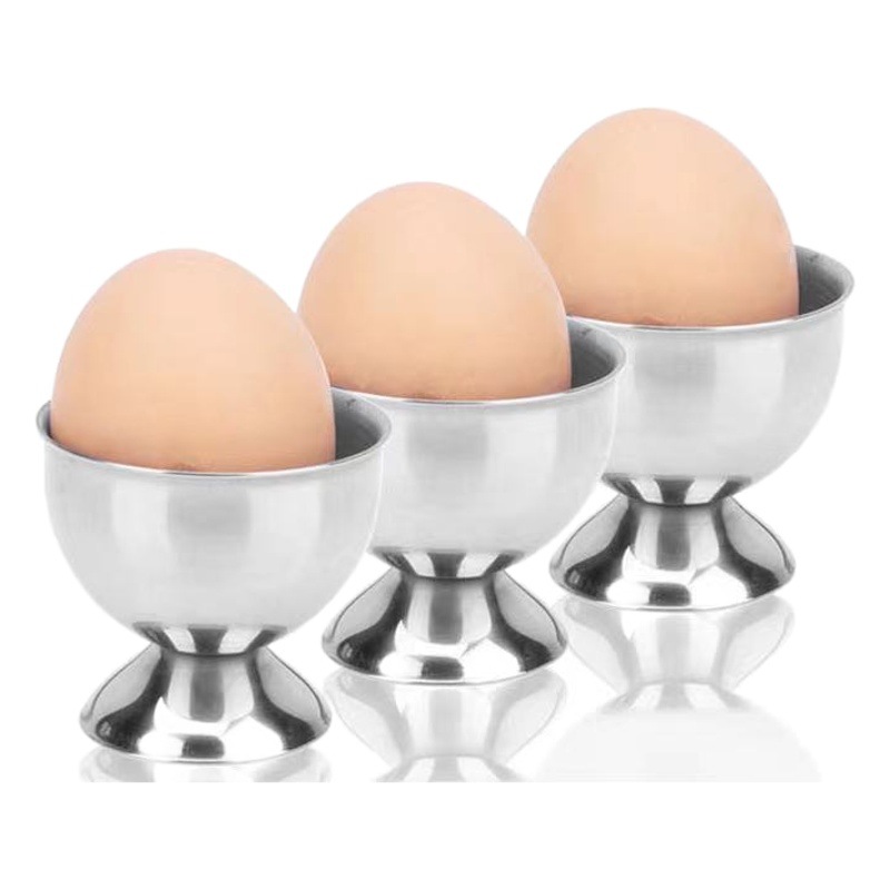 Suministro directo de fábrica de acero inoxidable bandeja de huevos gadget de cocina de acero inoxidable pequeña copa de vino taza de huevo creativo soporte de huevo