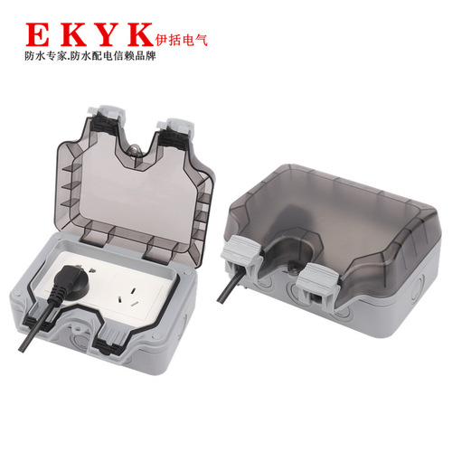 Outdoor waterproof socket IP66 German-style two-position wall European-style German standard double outdoor surface-mounted rain-proof charging socket