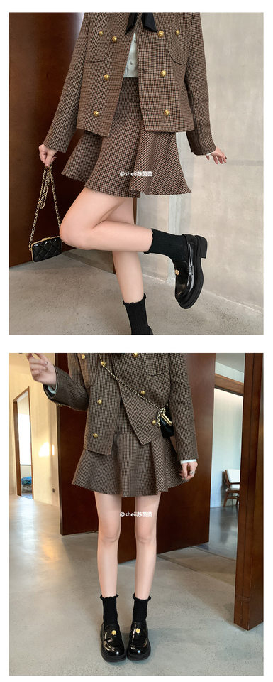 Giày lười nữ đế dày mũi tròn gắn khóa đồng xu nhỏ, giày da đơn gót thô 3–5 cm — Màu đen (lót nhung), Màu đen (trong da) chi tiết 16