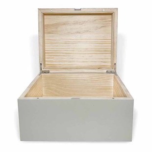Large Wooden Box with Hinged Lid Souvenir Box with Lid Photo Envelope A4 Paper Storage Box with Magnetic Lock
