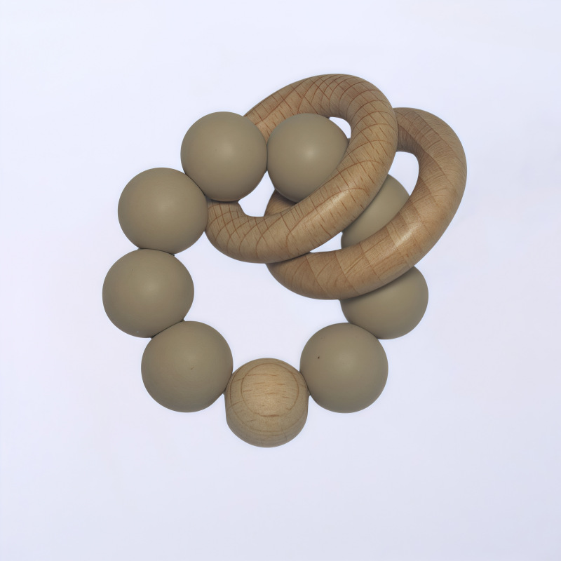 Nuevo bebé pulsera de madera de haya silicona bebé muñeca de dientes de relleno juguetes de comercio exterior Amazon AliExpress juguetes