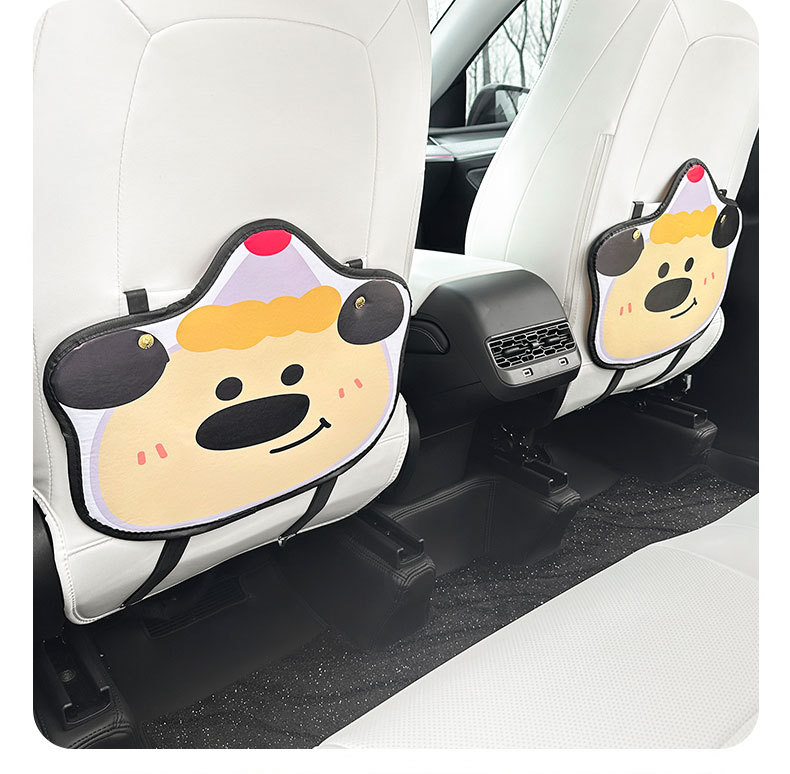 Birthday puppy cartoon cute car chair back anti-kick pad simple and comfortable dirt-resistant storage bag anti-kick pad anti-dirty pad