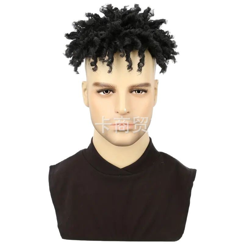 黒人 3inch 三つ編みヘアブロックヒップホップショートヘアウィッグアフリカ貿易チューブカーリードレッドヘアウィッグ|undefined