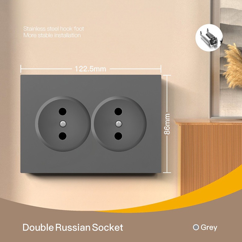 Rusia, Asia Central, Europa, enchufe de interruptor estándar, panel ruso ignífugo, retardante de llama, enchufe ruso sin bordes, panel grande CE image 55