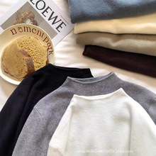 半高领针织衫女秋纯色修身内搭小立领毛衣打底叠穿长袖冬装上衣