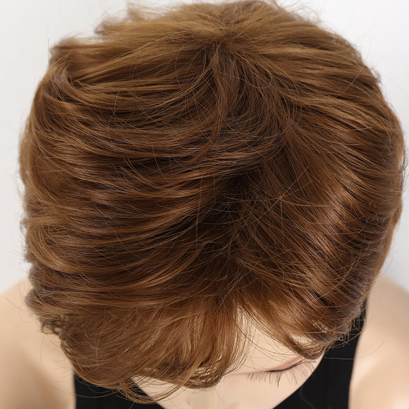 Parrucca sintetica donna capelli corti ricci effetto naturale_voghion.com