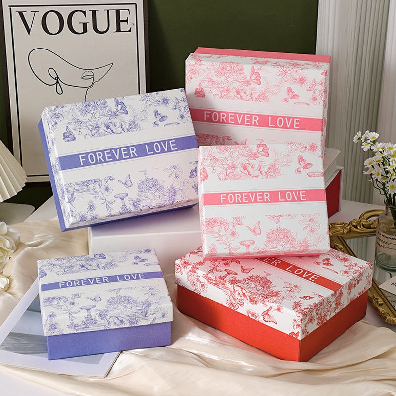 新品现货天地盖礼物盒伴手礼盒口红化妆品包装盒礼品盒喜糖盒批发